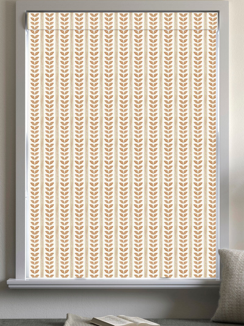 Orange Liber roman blind in 100% cotton, imported from the UK