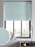 Blue Abaci geometric roman blind made to measure, UK version
