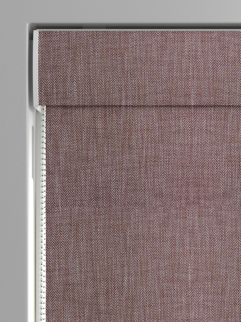 Red herringbone Roman blind made to measure, UK version