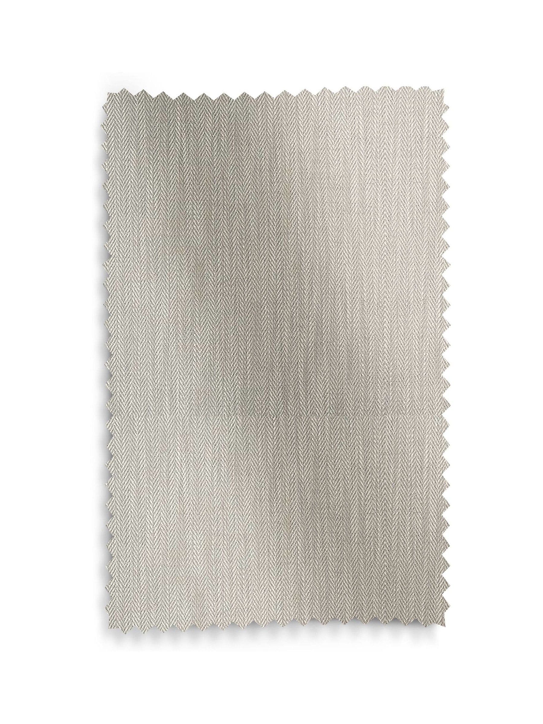 Grey knit roman blind herringbone pattern recycled polyester, imported from the UK