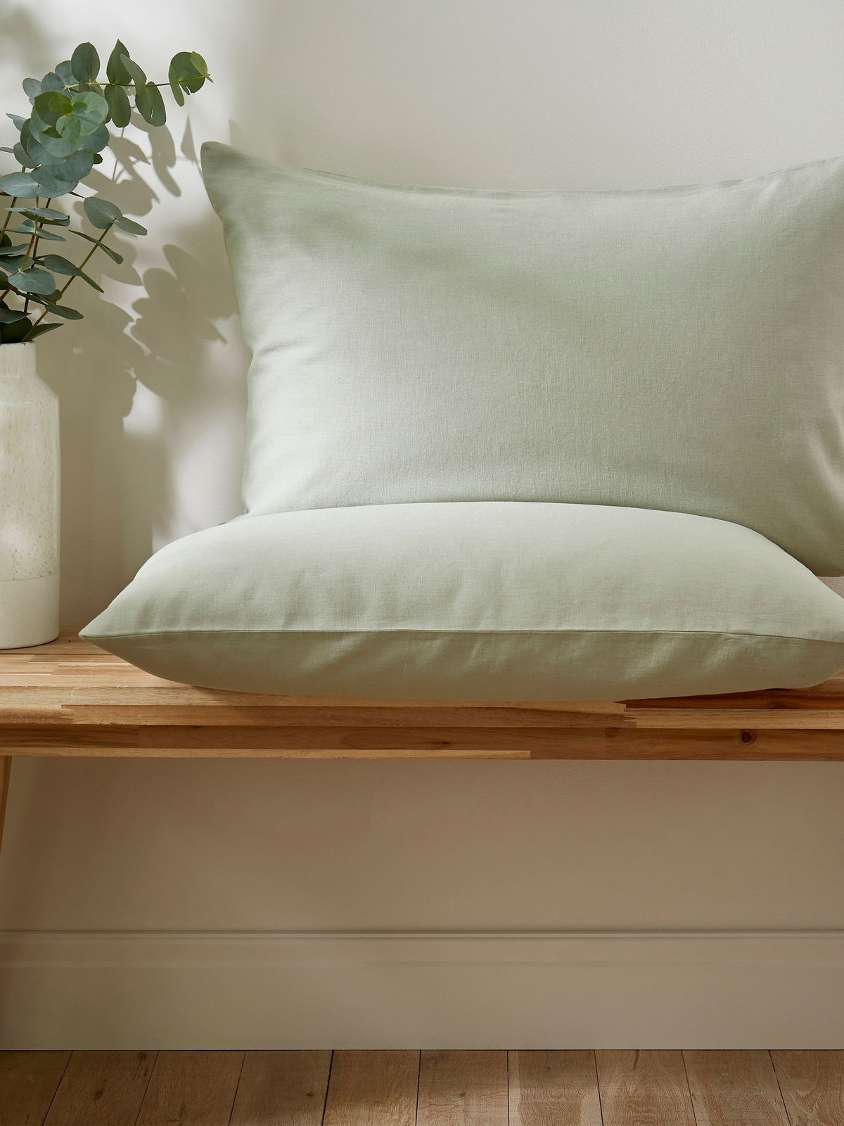 Martex Pistachio Green Touch Of Linen Pillowcases Pair
