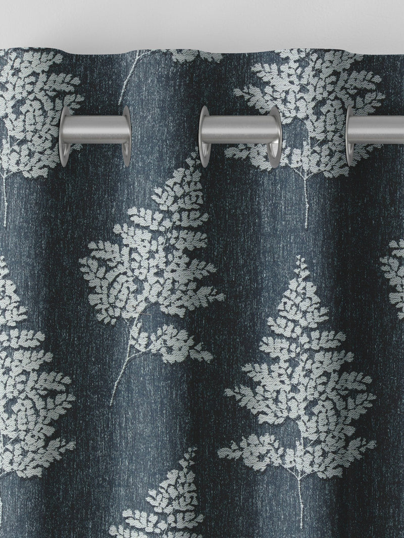 Blue Midori curtains floral jacquard design British product