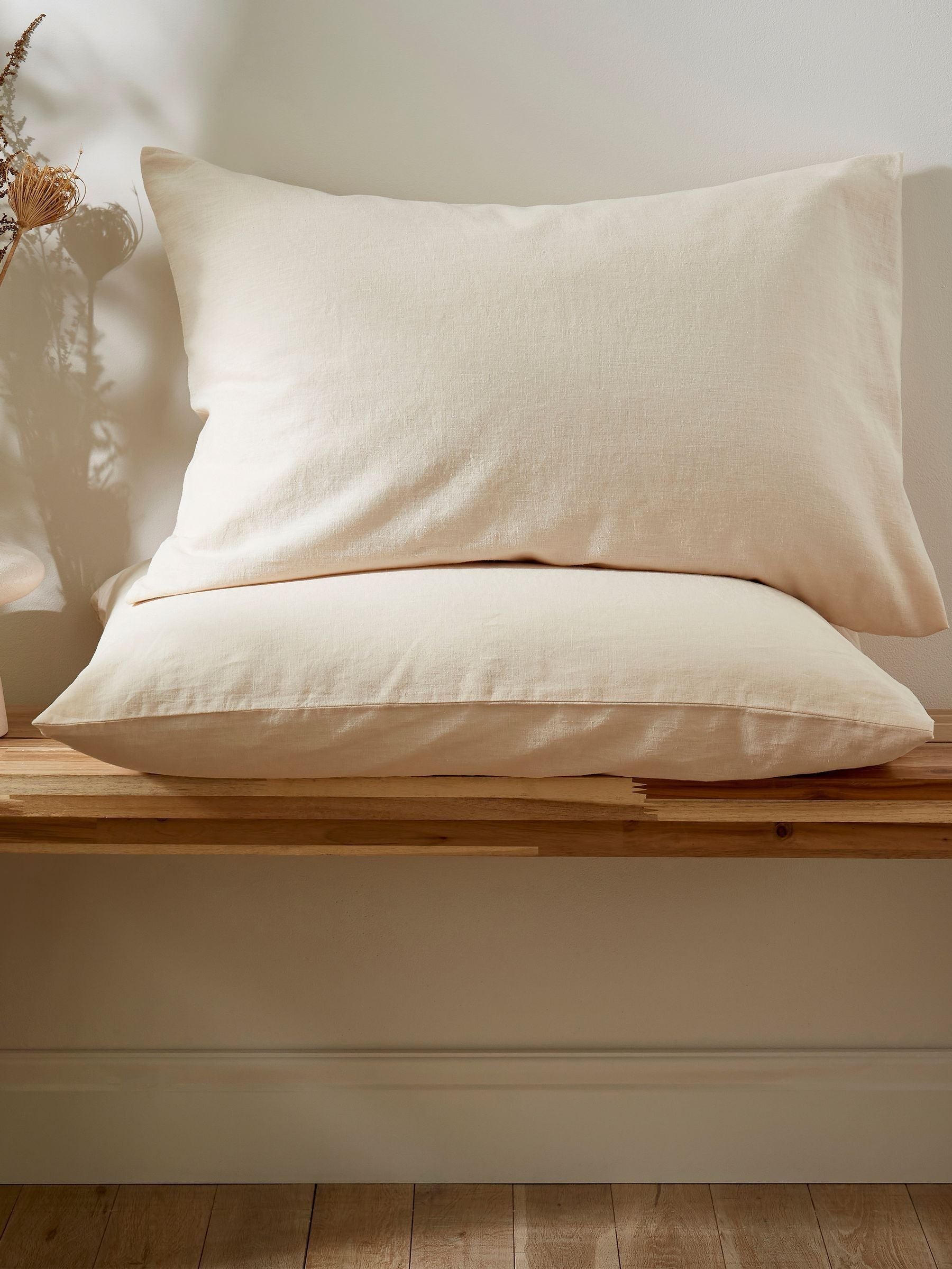 Martex Cream Almond Touch Of Linen Pillowcases Pair