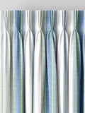 Balthica blue striped embroidered curtains made to measure, UK version