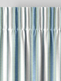 Balthica blue striped embroidered curtains made to measure, UK version