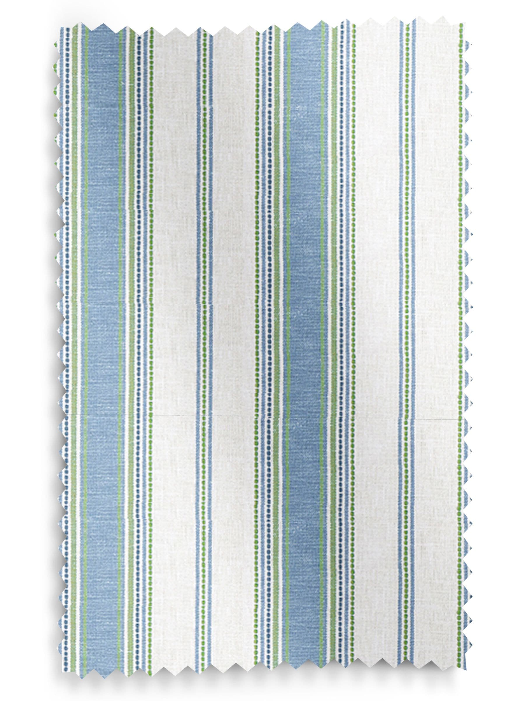 Balthica blue striped embroidered curtains made to measure, UK version