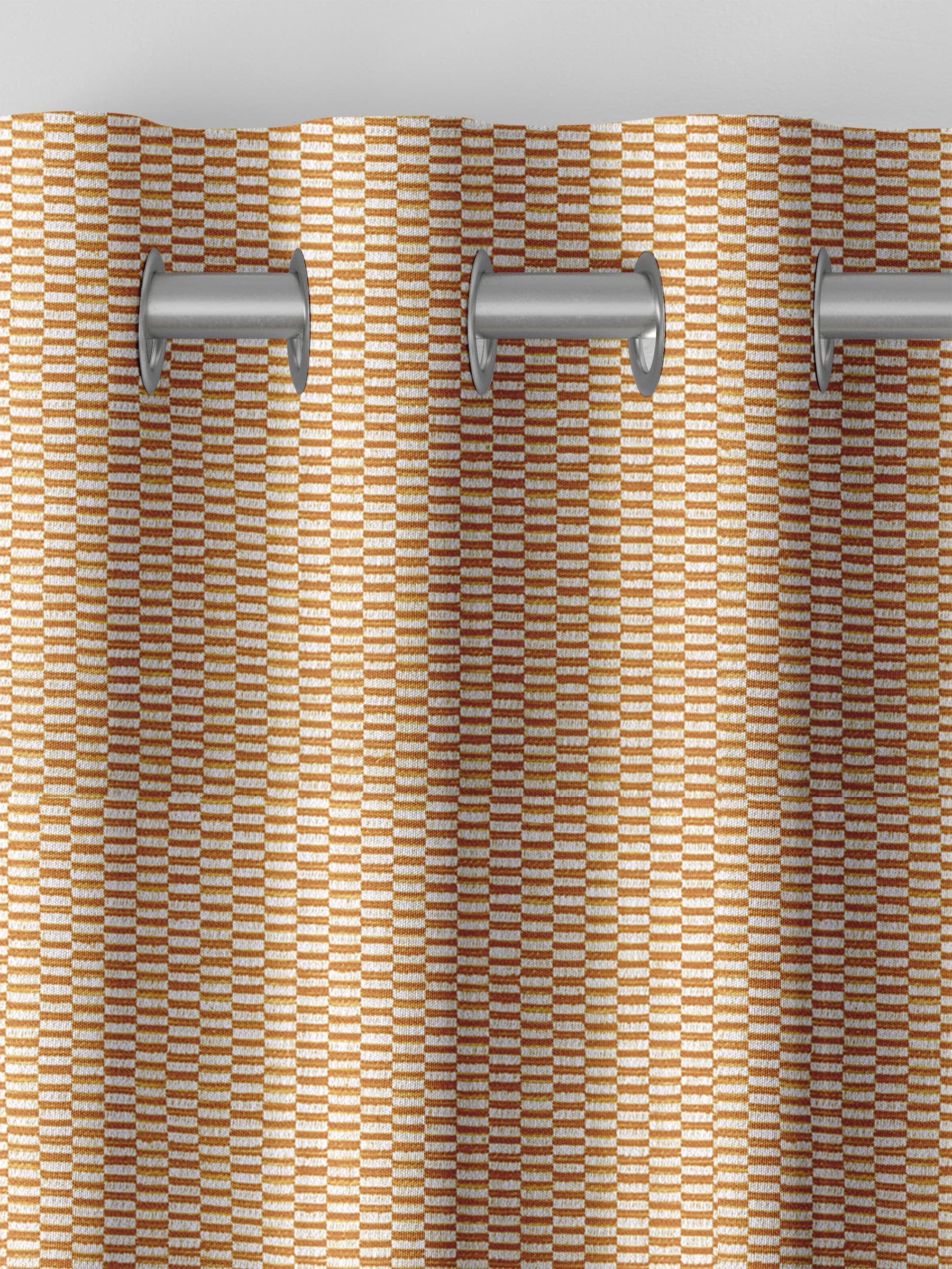 Orange Abaci geometric jacquard curtains made to measure, imported from the UK