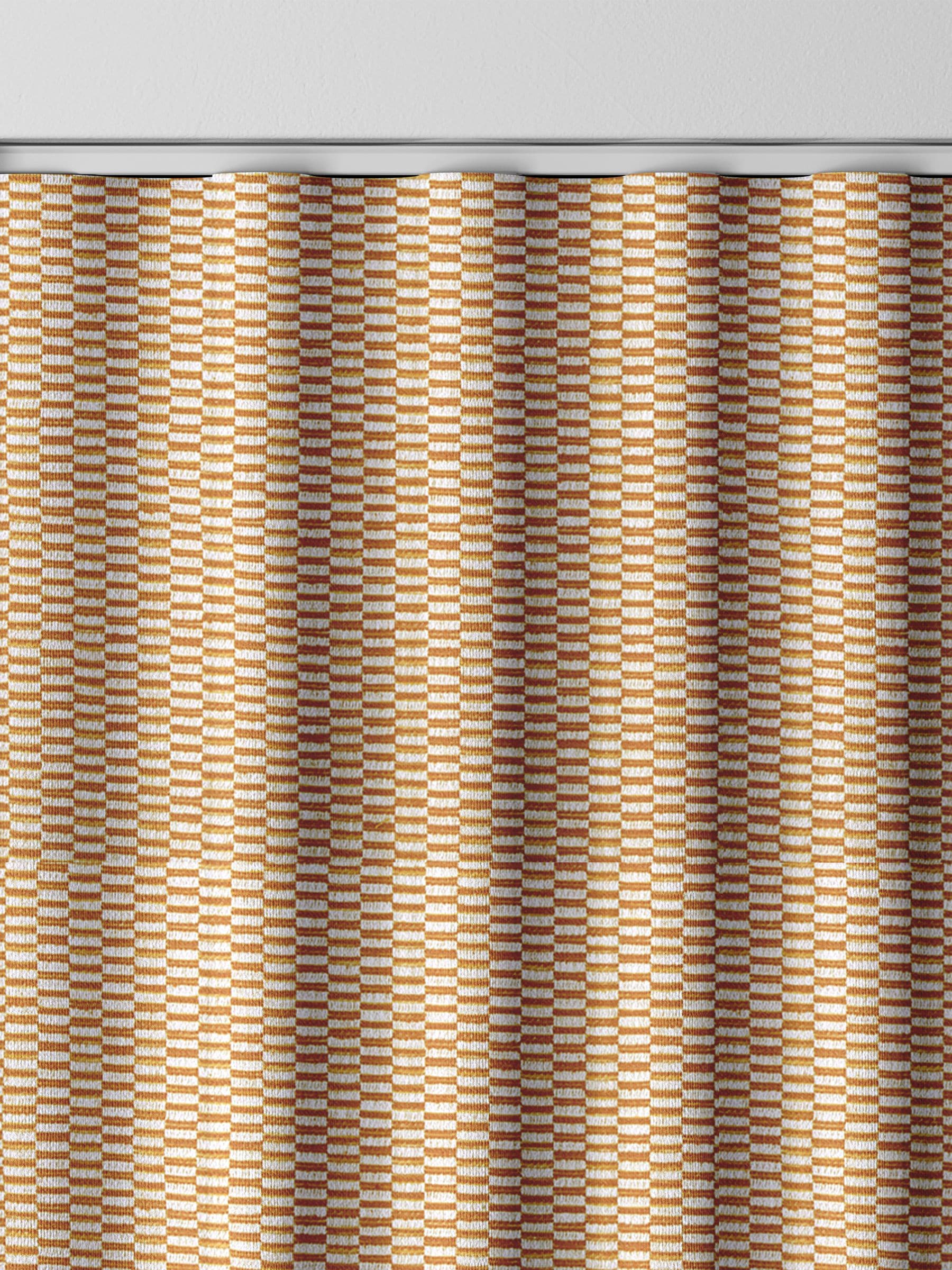 Orange Abaci geometric jacquard curtains made to measure, imported from the UK