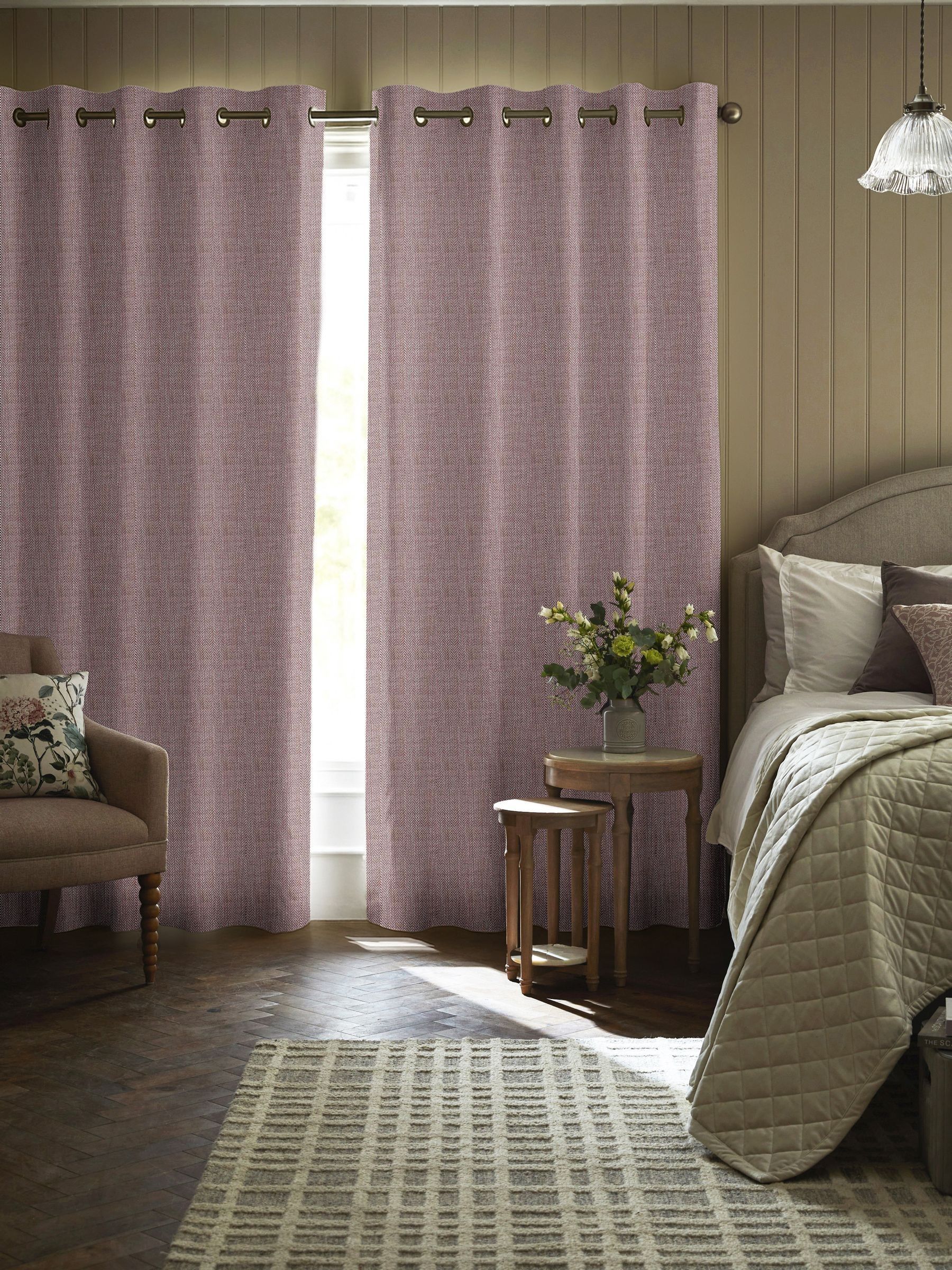 Grey herringbone made to measure curtains (British brand)