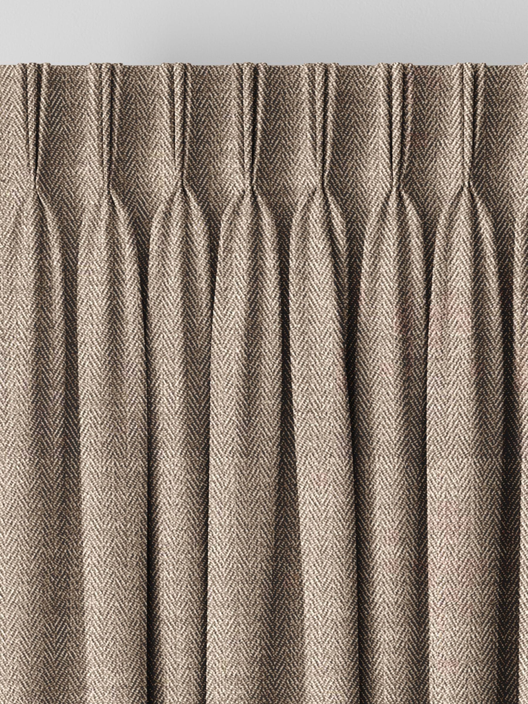 Natural knit made to measure herringbone curtains UK version