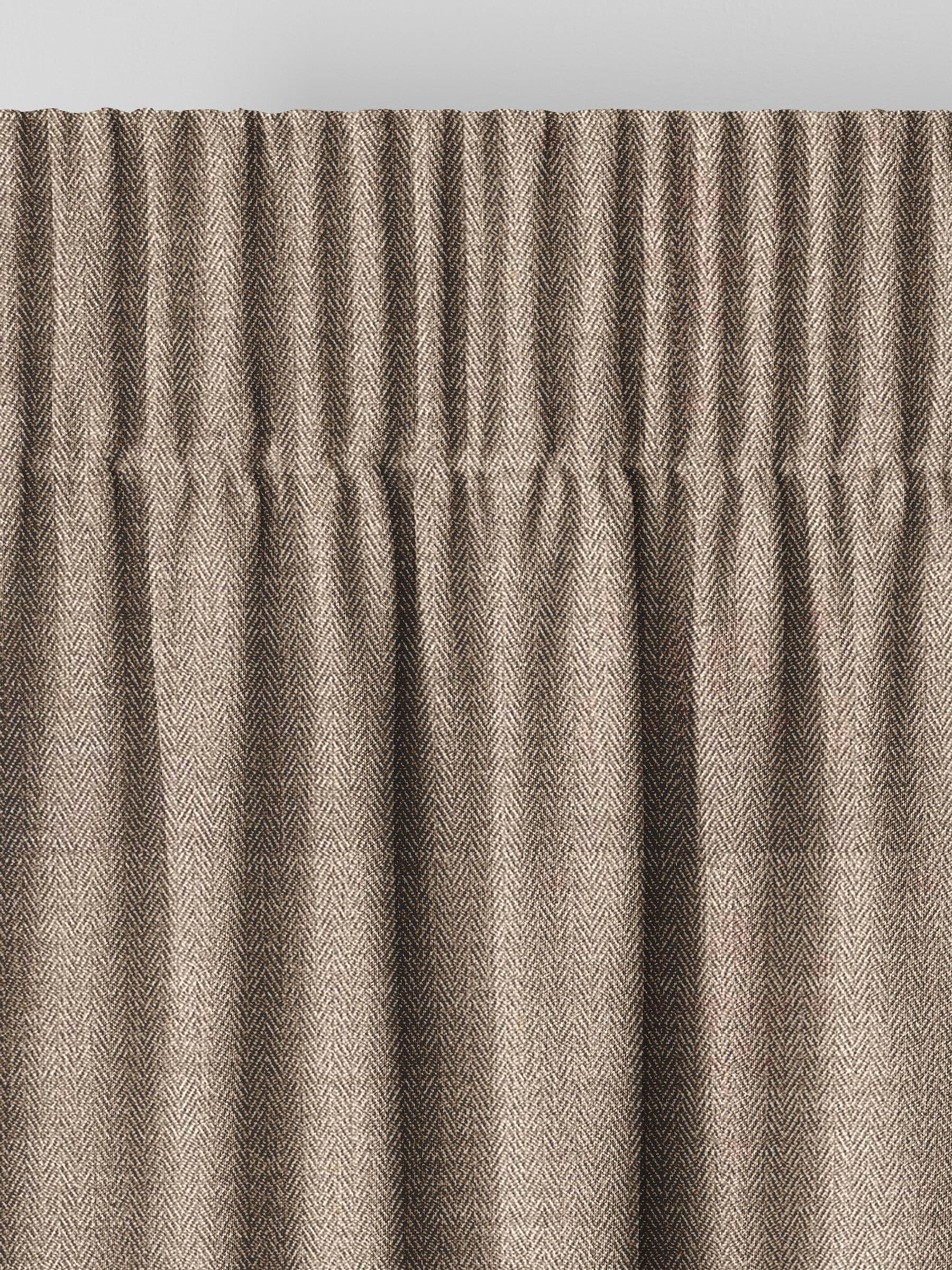 Natural knit made to measure herringbone curtains UK version