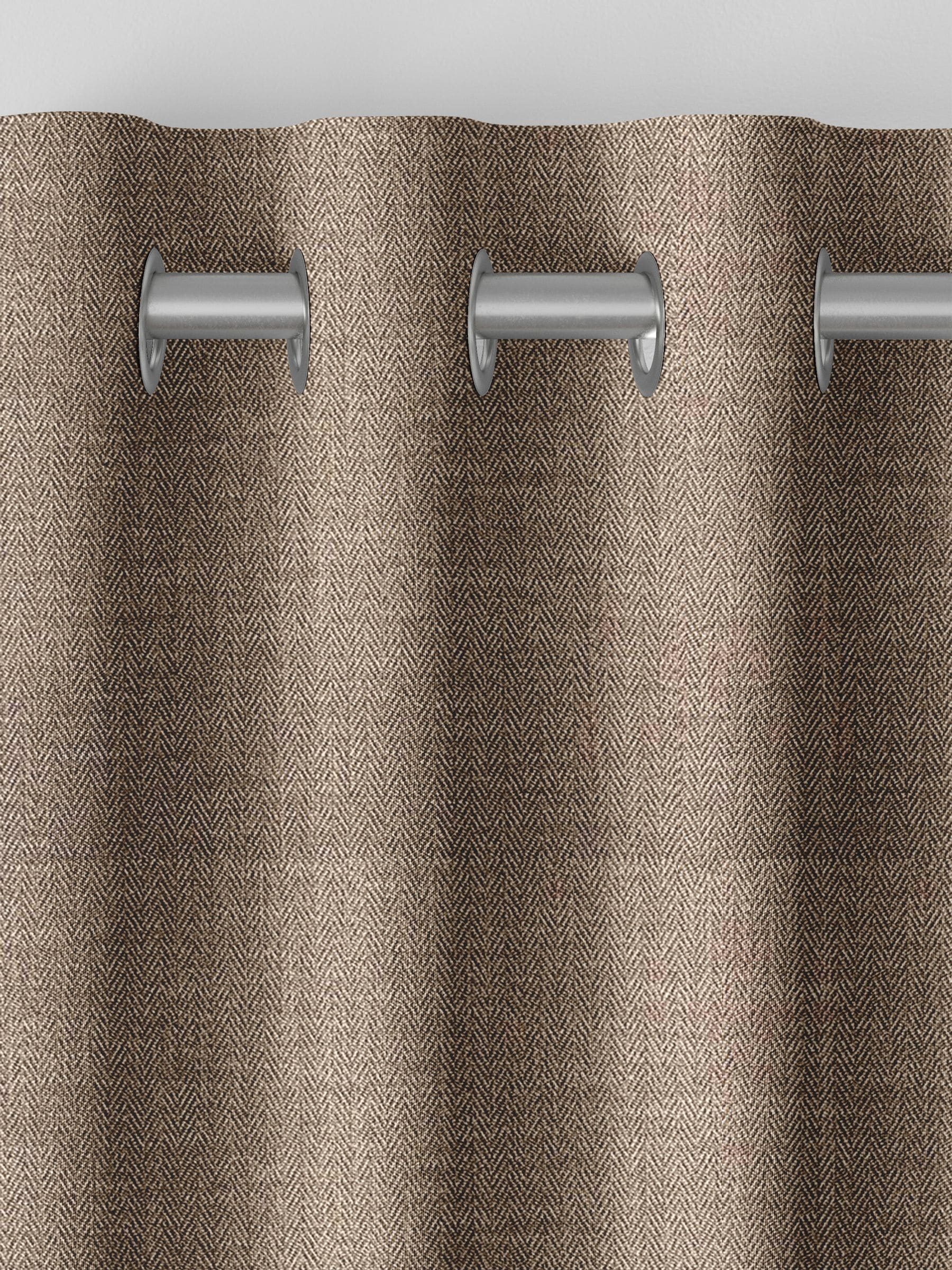 Natural knit made to measure herringbone curtains UK version
