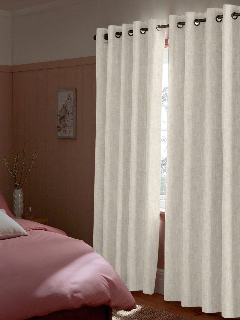 White herringbone curtains made to measure - British product