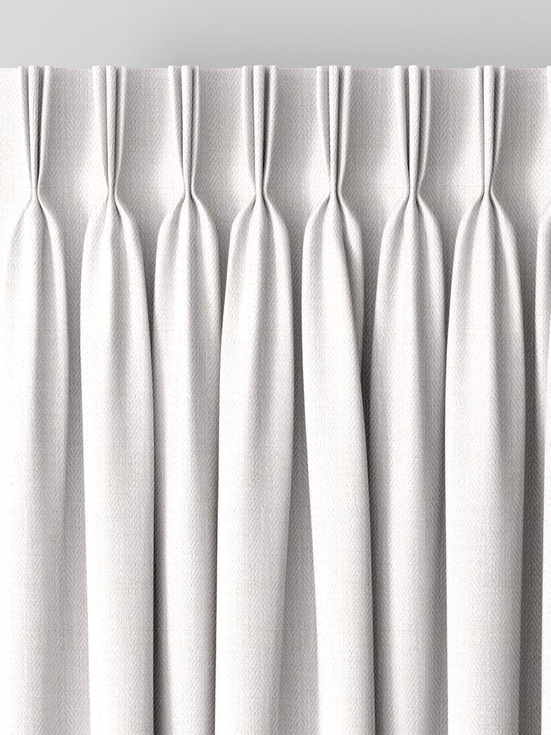 White herringbone curtains made to measure - British product