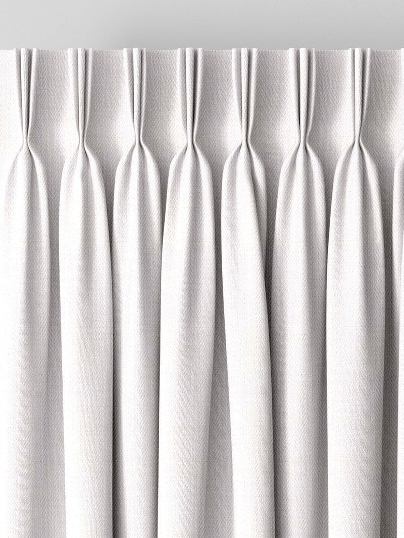 White herringbone curtains made to measure - British product