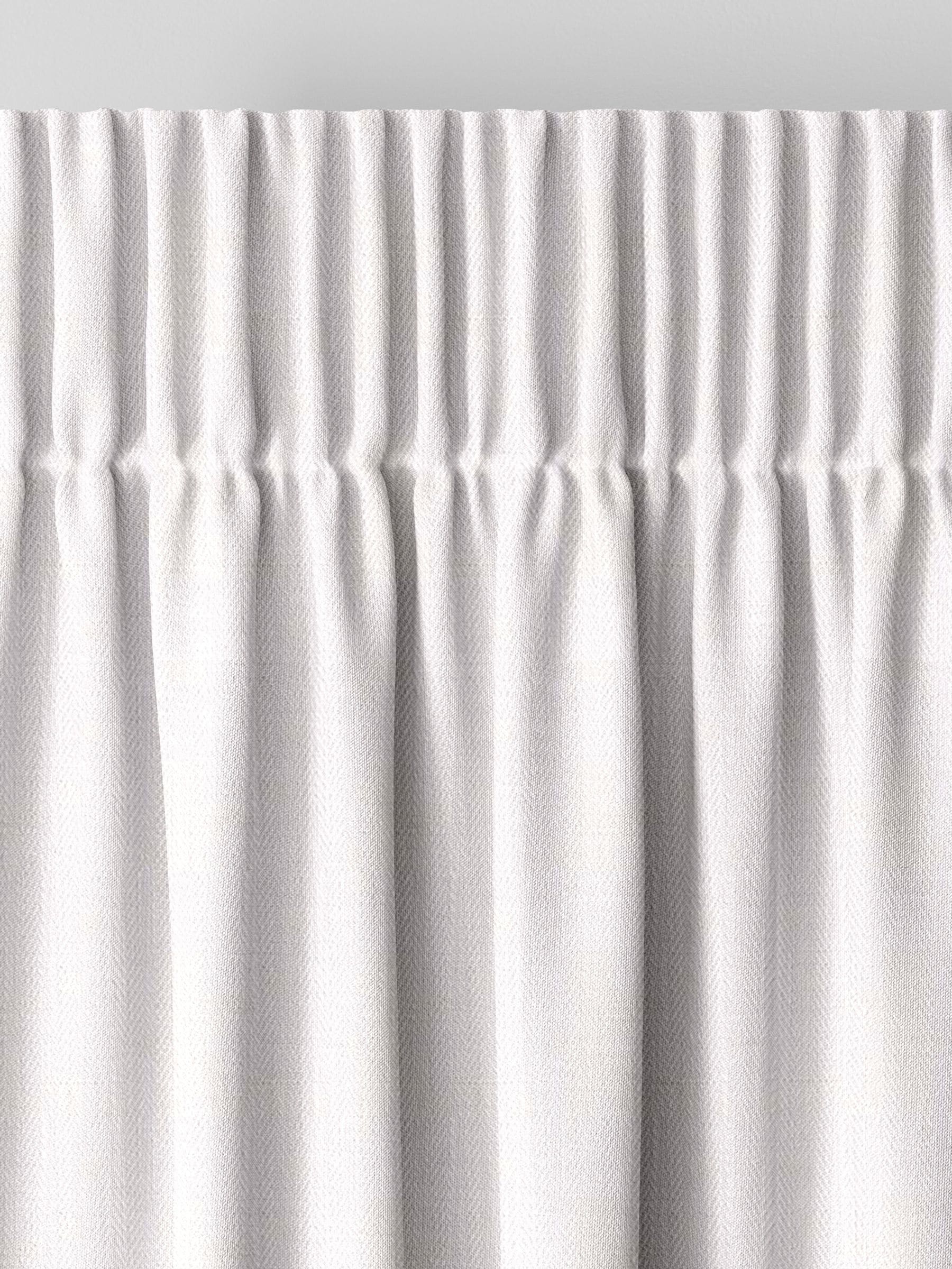 White herringbone curtains made to measure - British product