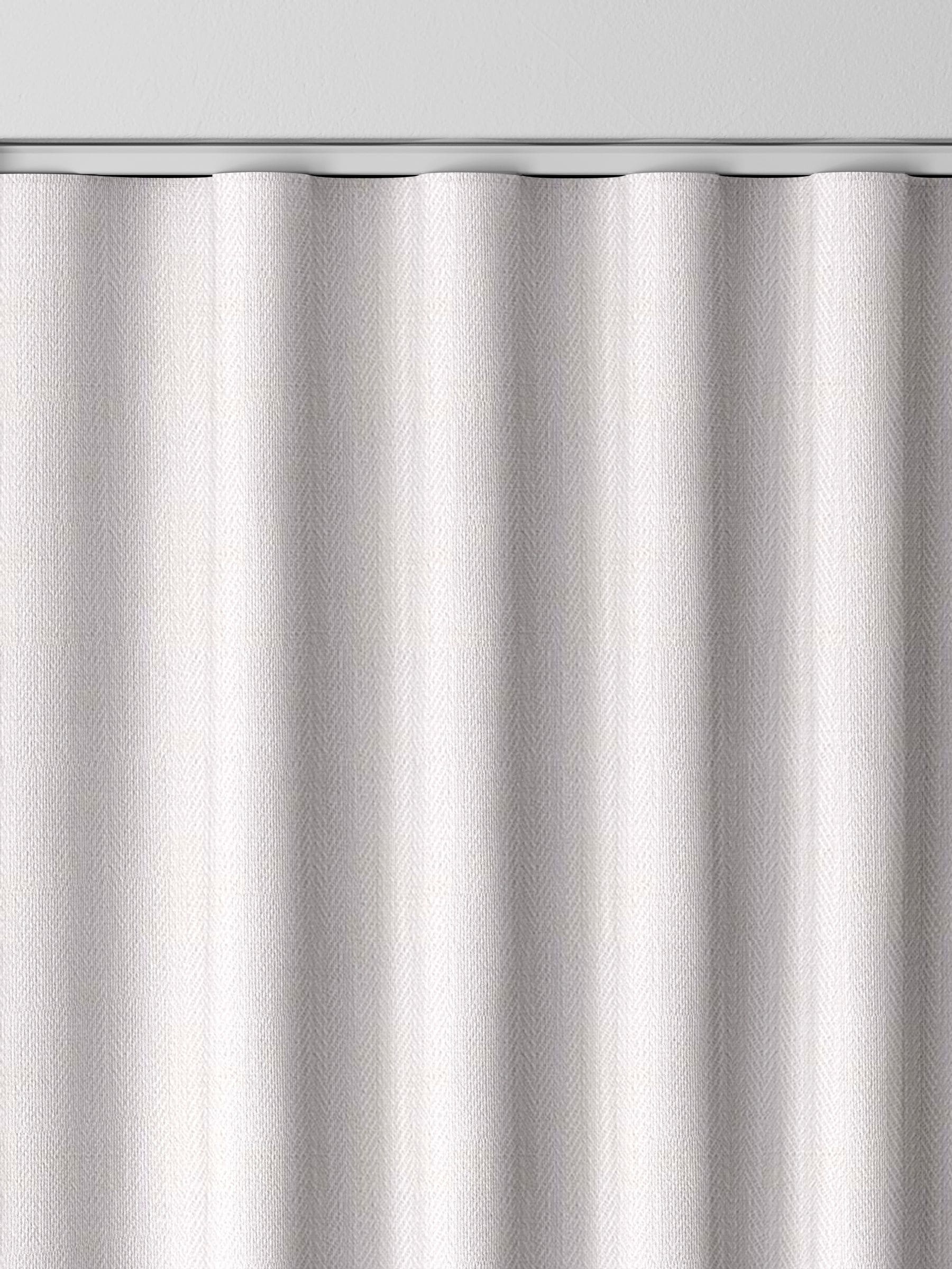 White herringbone curtains made to measure - British product