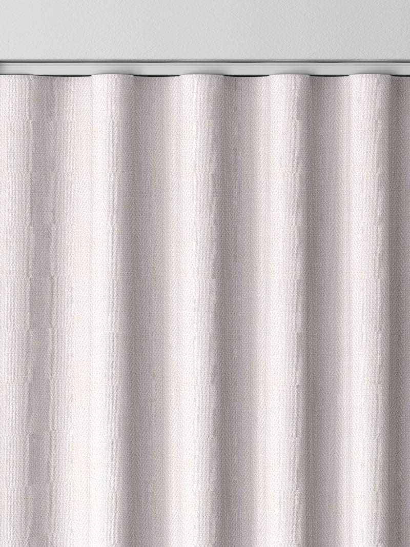 White herringbone curtains made to measure - British product