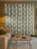 Midori green floral jacquard curtains - British product