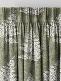 Midori green floral jacquard curtains - British product