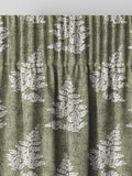 Midori green floral jacquard curtains - British product