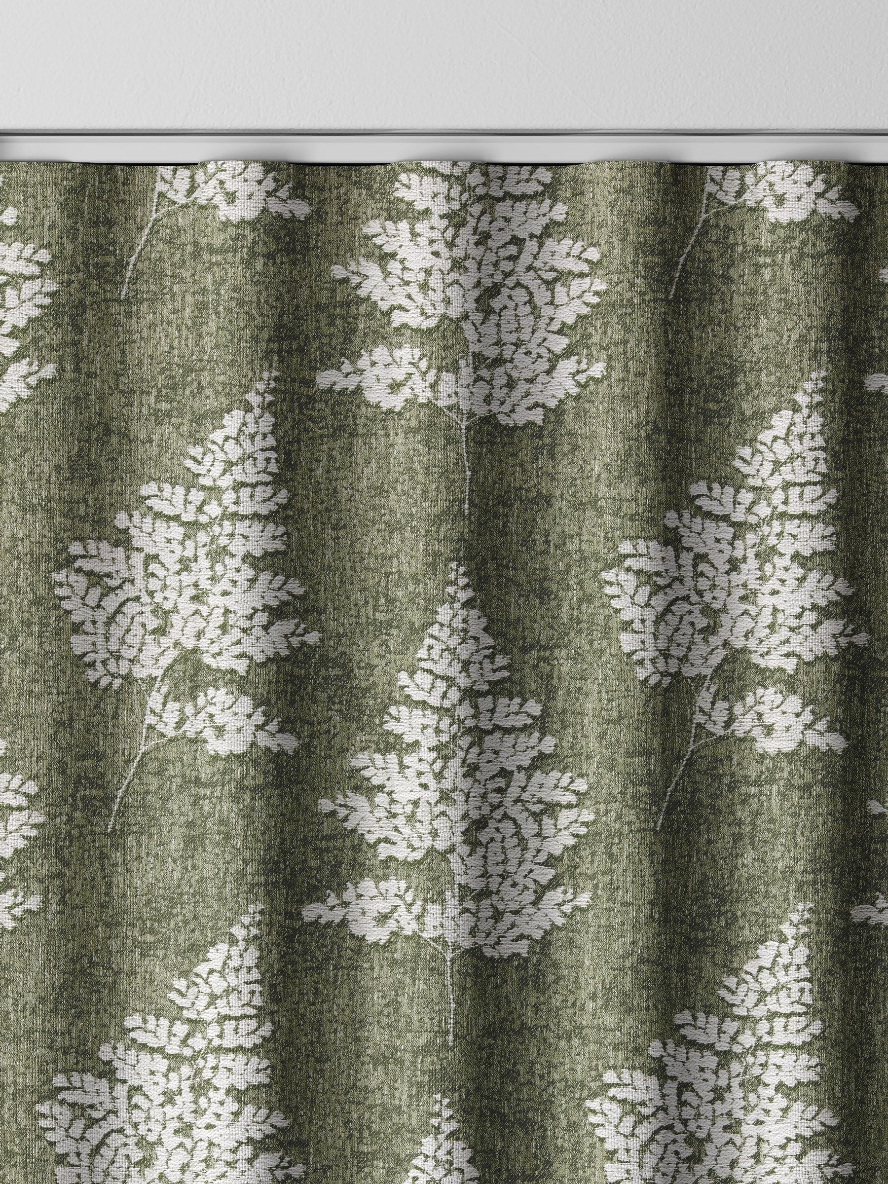Midori green floral jacquard curtains - British product