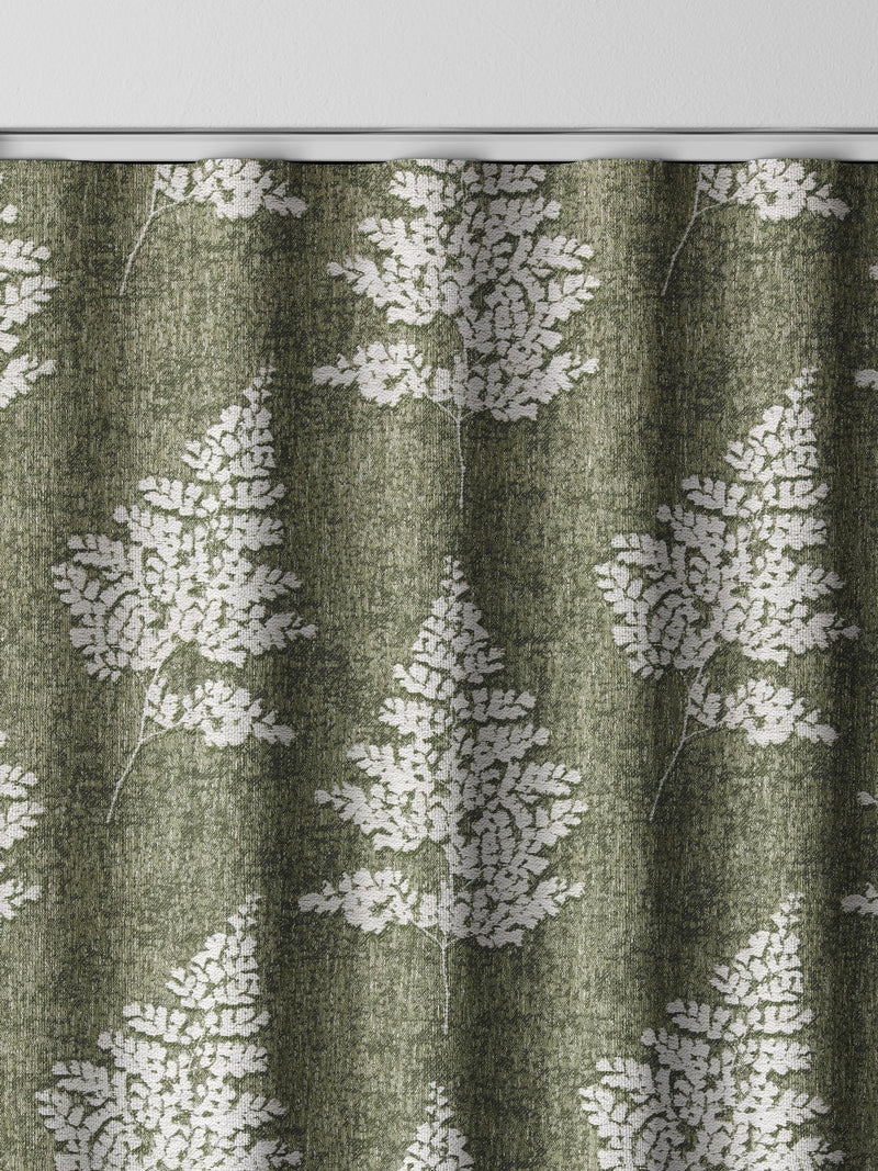 Midori green floral jacquard curtains - British product