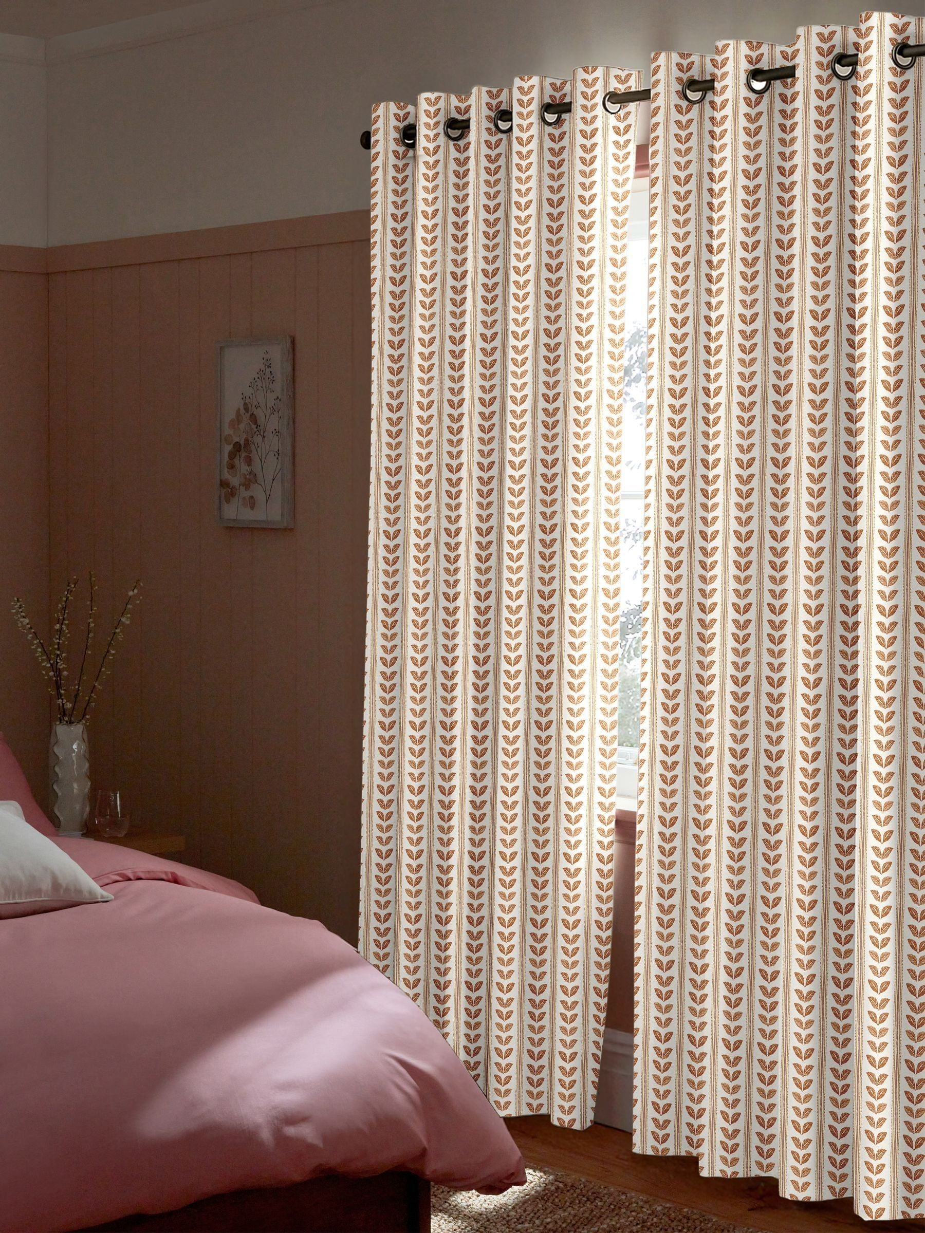 Liber orange made to measure cotton curtains - British product