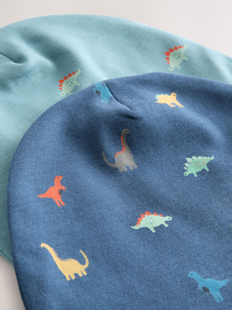 Dino jersey beanies for kids 2 pack, imported from the UK