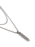 Silver tone stainless steel bar pendant multirow necklace, UK version