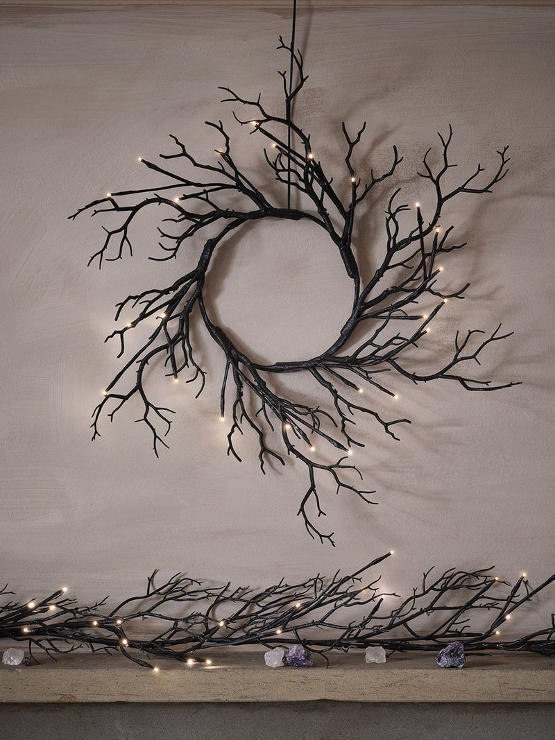 Lights4fun black twig Halloween garland 1.5m, UK version