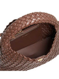 Dune London mini woven slouch bag dark brown, UK version