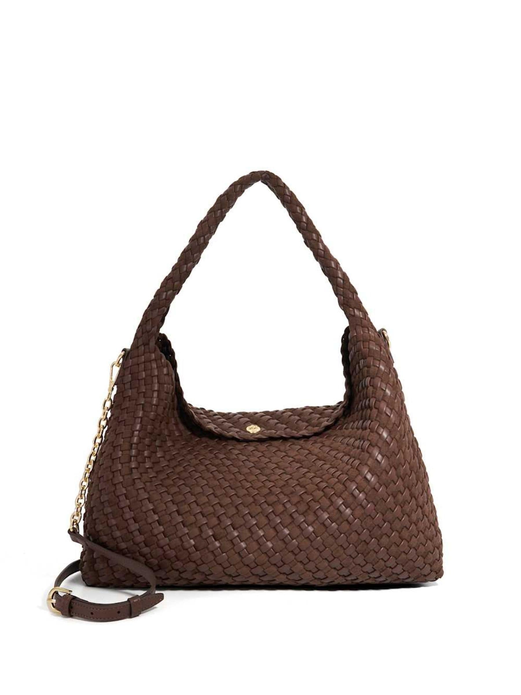 Dune London Brown Deliberate Large Woven Slouch Bag