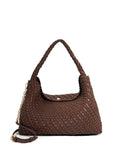 Dune London Brown Deliberate Large Woven Slouch Bag