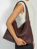 Dune London Brown Deliberate Large Woven Slouch Bag