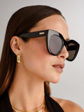 Le Specs Black Air Heart sunglasses, imported from the UK
