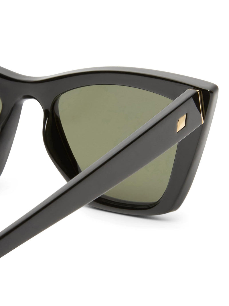 Le Specs Black Velodrome cat-eye sunglasses with khaki lenses, UK version