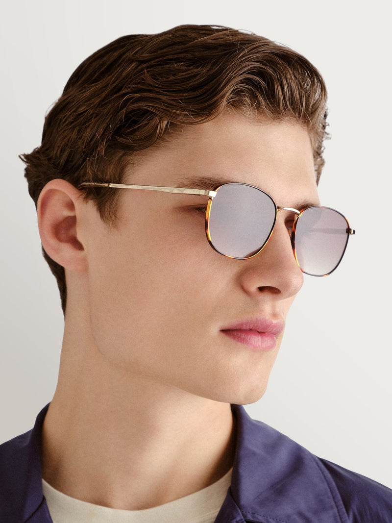 Le Specs Neptune Deux sunglasses gold frame khaki lenses - British product