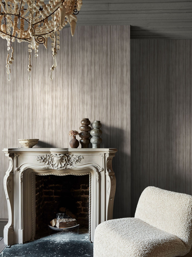 Abigail Ahern Deep Greige Linear Luxe wallpaper sample A4 - British product