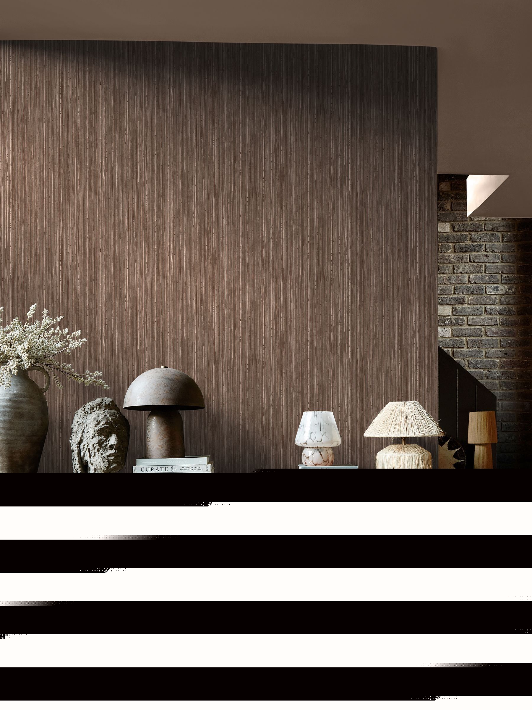 Abigail Ahern Sable Fibre Stripe A4 Wallpaper Sample