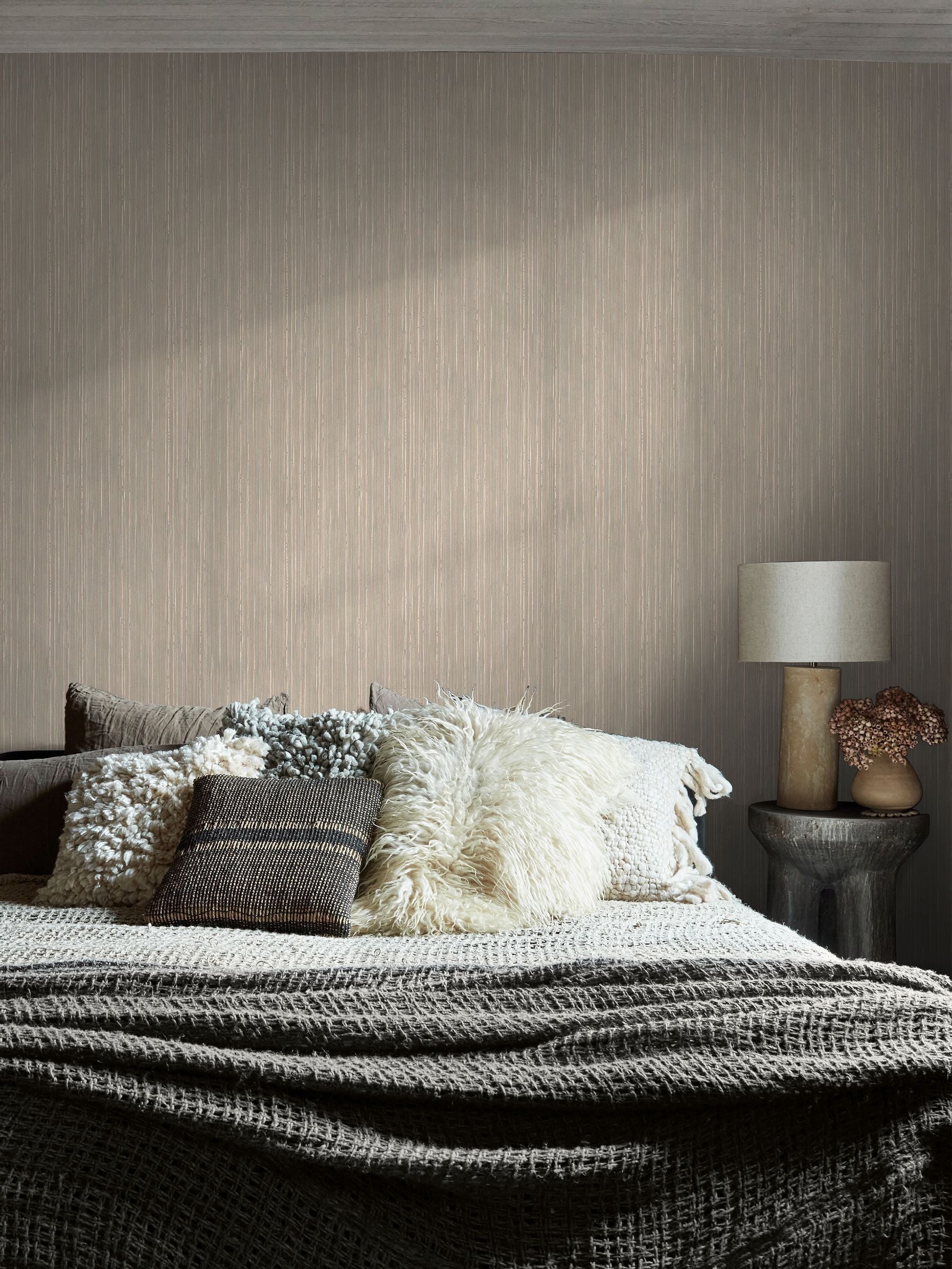 Abigail Ahern Mist Fibre Stripe A4 Wallpaper Sample