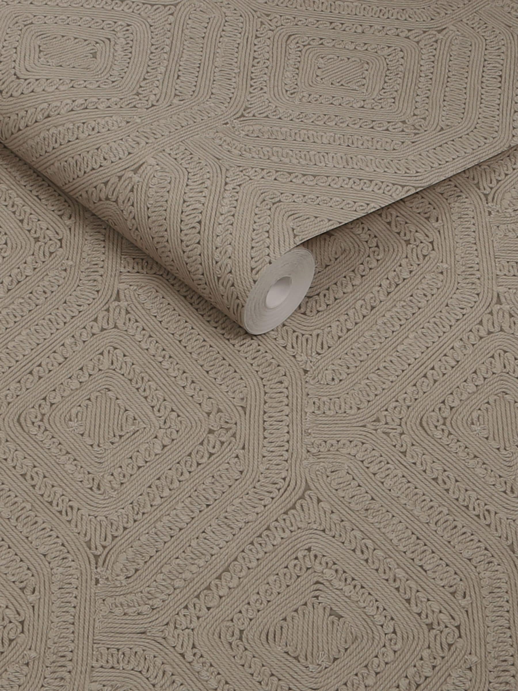 Abigail Ahern Fawn Artisan Weave wallpaper sample A4 (British brand)