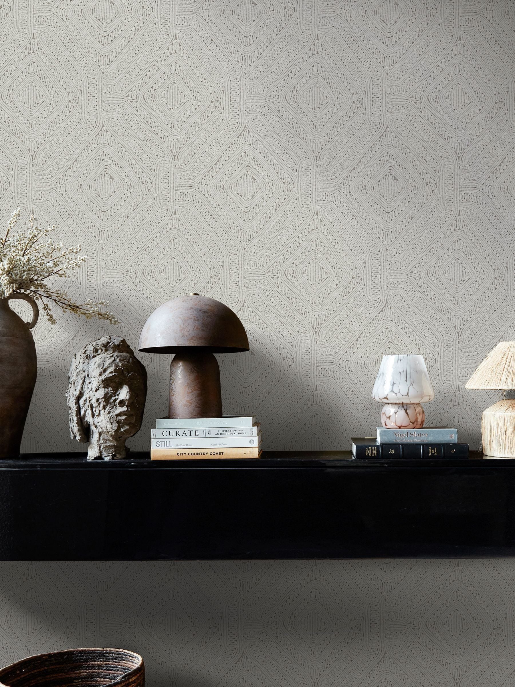 Abigail Ahern Fawn Artisan Weave wallpaper sample A4 (British brand)