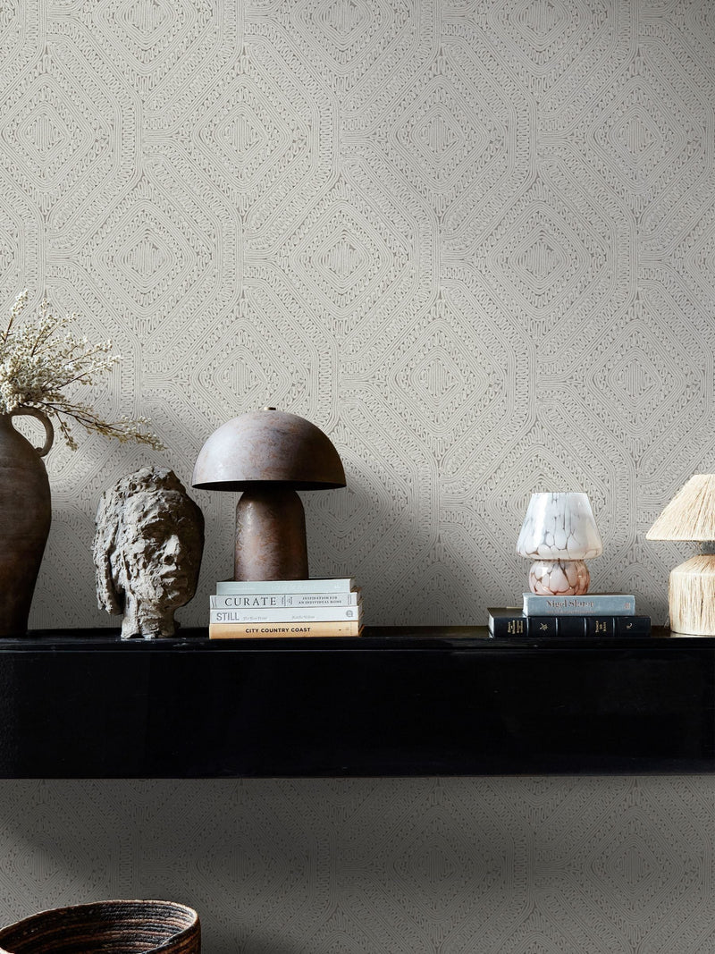 Abigail Ahern Fawn Artisan Weave wallpaper sample A4 (British brand)