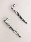 Gunmetal cluster drop pierced earrings, UK version