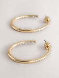 Gold tone sparkle detail hoop earrings, UK version