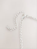Silver tone link chain long necklace - British product