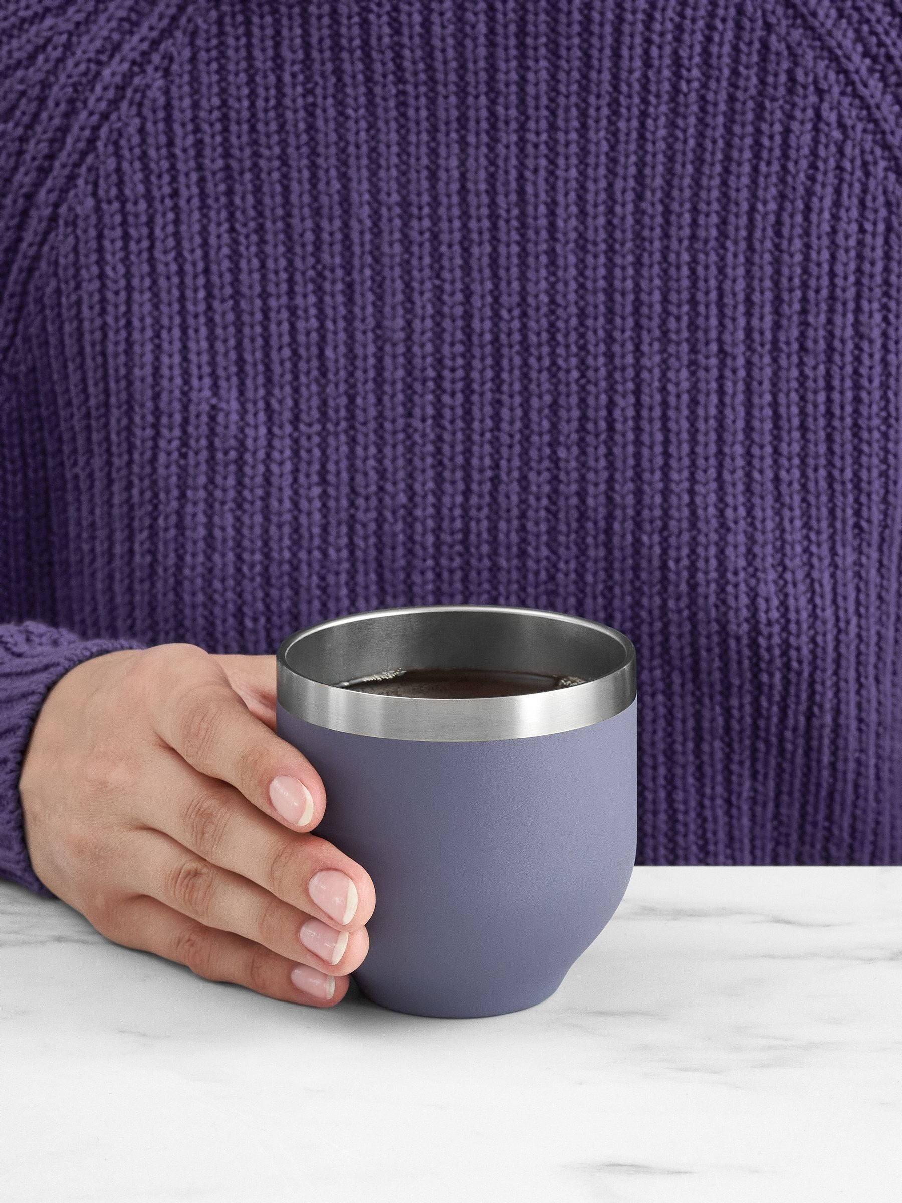 ION8 purple insulated flask and mug set, UK version
