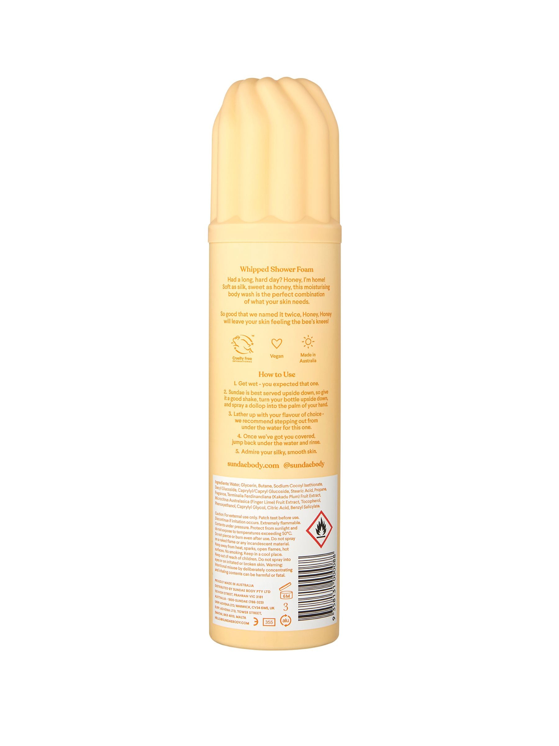 Honey-infused shower foam 265ml (British brand)