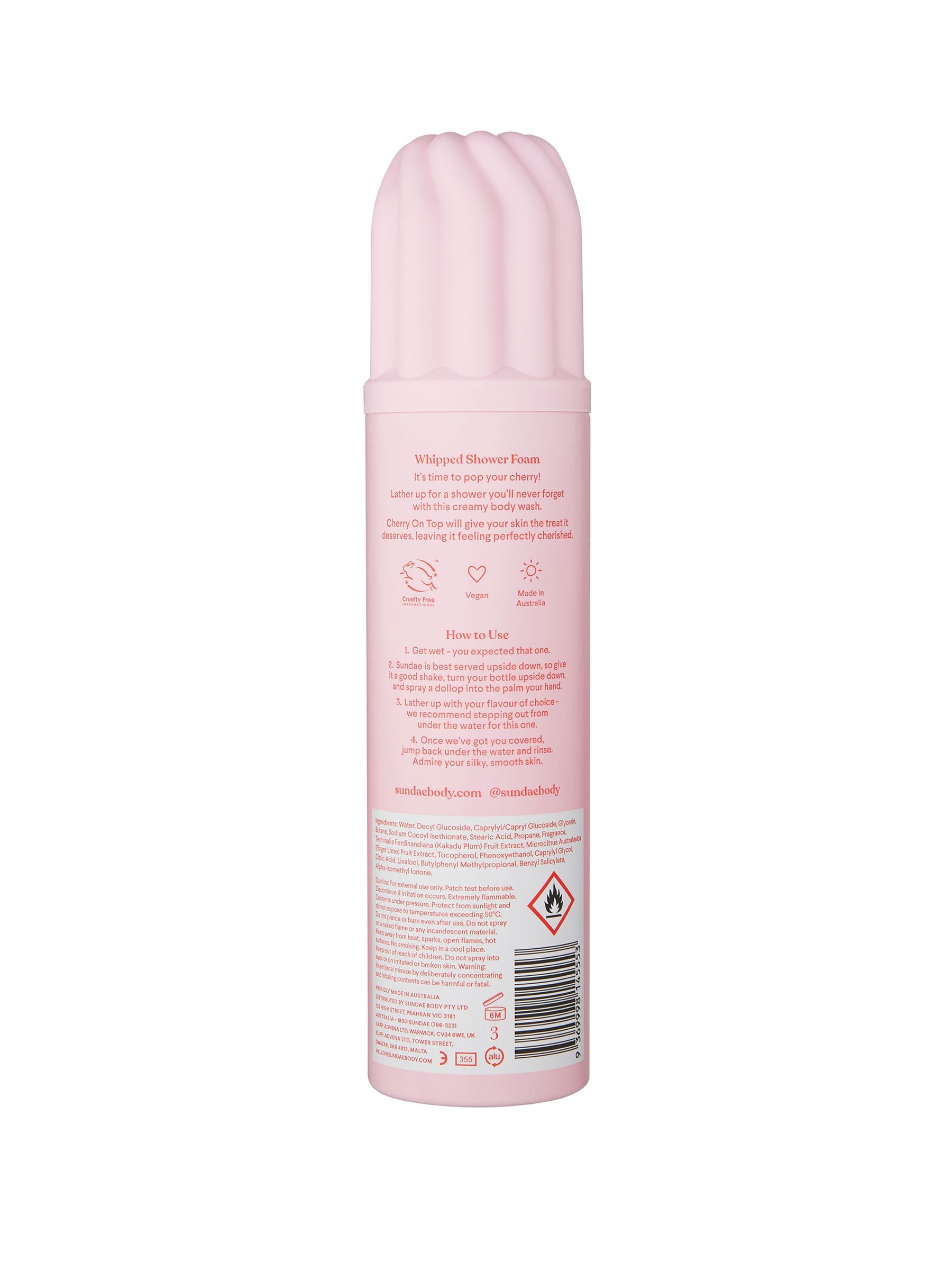Sundae Cherry On Top Whipped Shower Foam 265ml